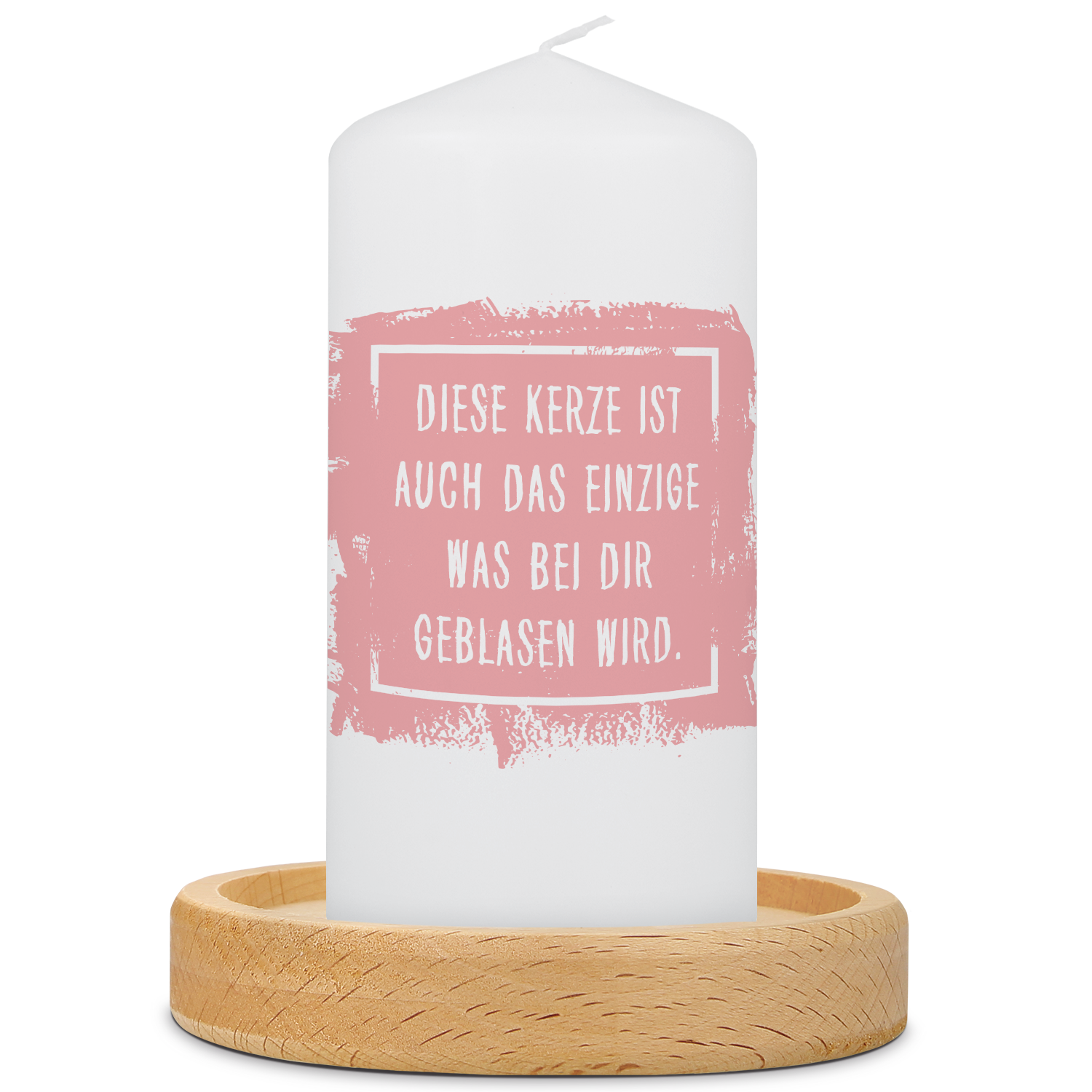 Kleine Kerze mit Spruch "Was bei dir Geblasen wird"