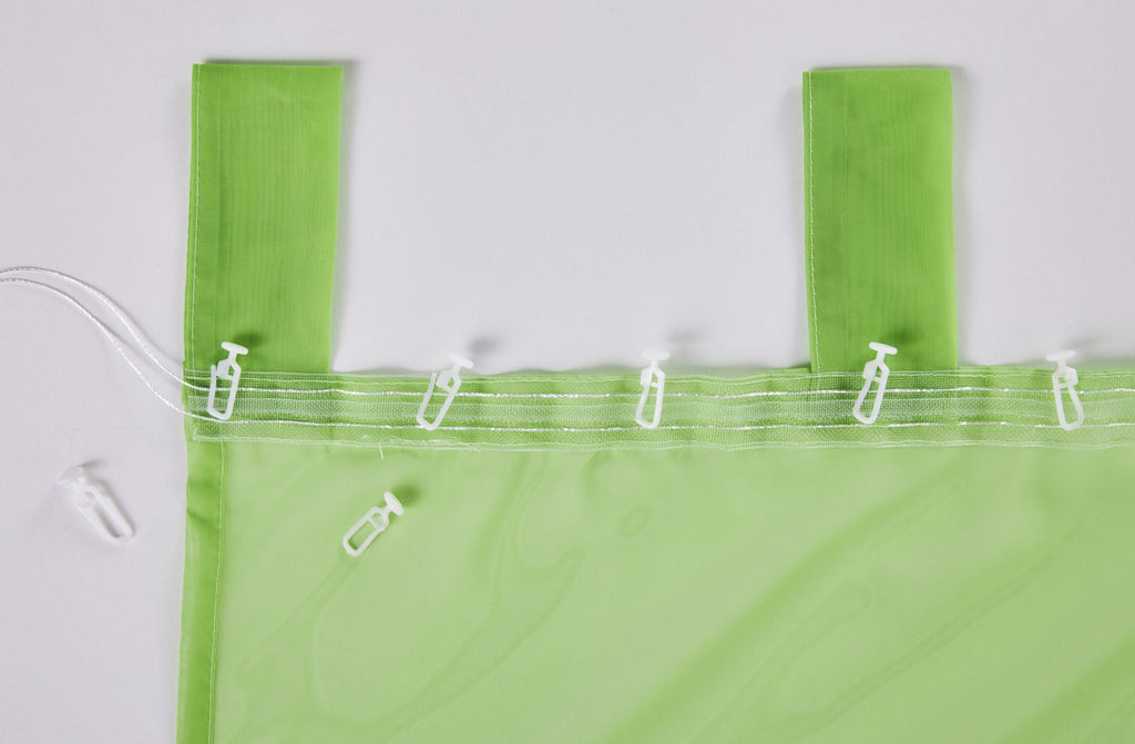 2er-Pack Gardinen Transparent Vorhang Set Wohnzimmer Voile Schlaufenschal mit Bleibandabschluß 61000CN