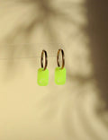 Eckige Neon Smiles Creolen aus Edelstahl