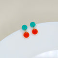 Dotty Acryl Ohrringe in türkis neonorange