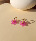 Lila Margarite Edelstahl Hoops