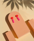 Mini Sticks Statement Ohrringe - feuerrot pink