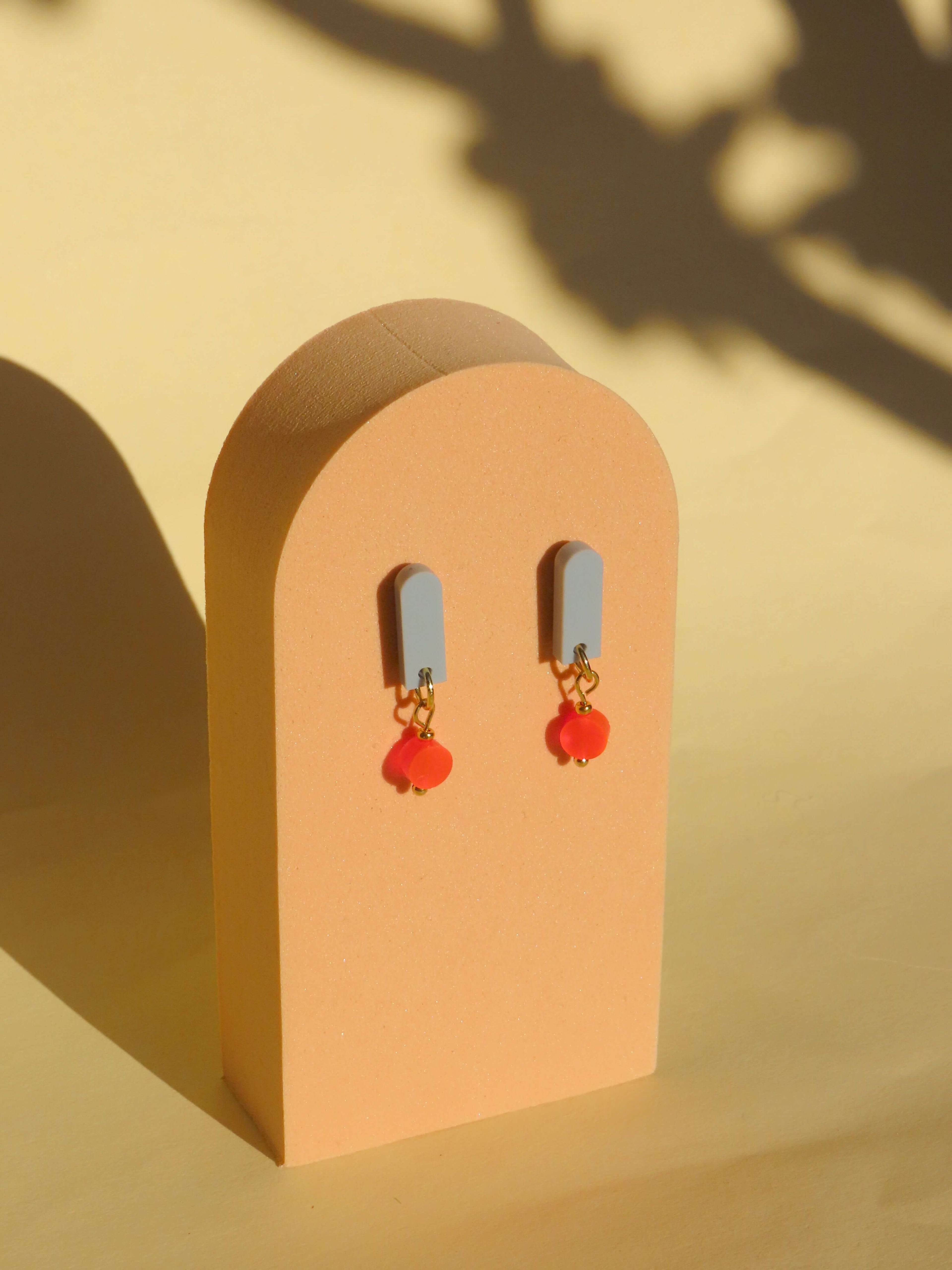 Salbei Neon Orange Paula Ohrringe
