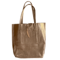 Leder Shopper mit Innentasche Rosegold