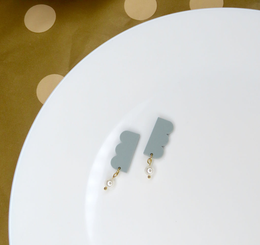 Salbei Belle Acryl Ohrringe mit Edelstahlstecker