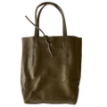 Leder Shopper mit Innentasche Schlammfarben