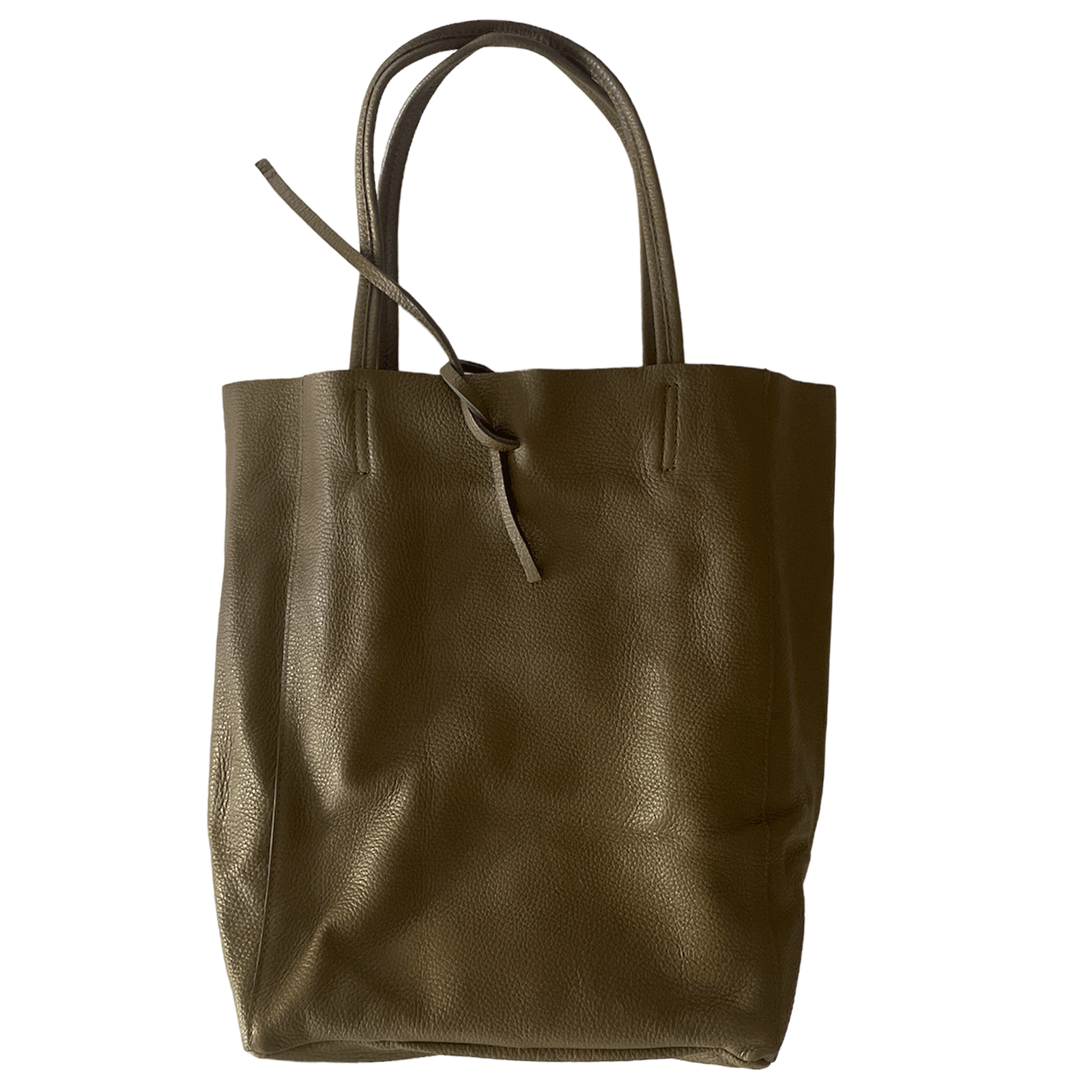 Leder Shopper mit Innentasche Schlammfarben