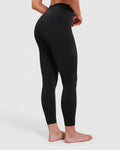 Leggings High Waist 3/4 Länge mit versteckte Tasche blickdicht – Schwarz