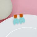 Türkis Squishy Square Arch Bogen Ohrringe